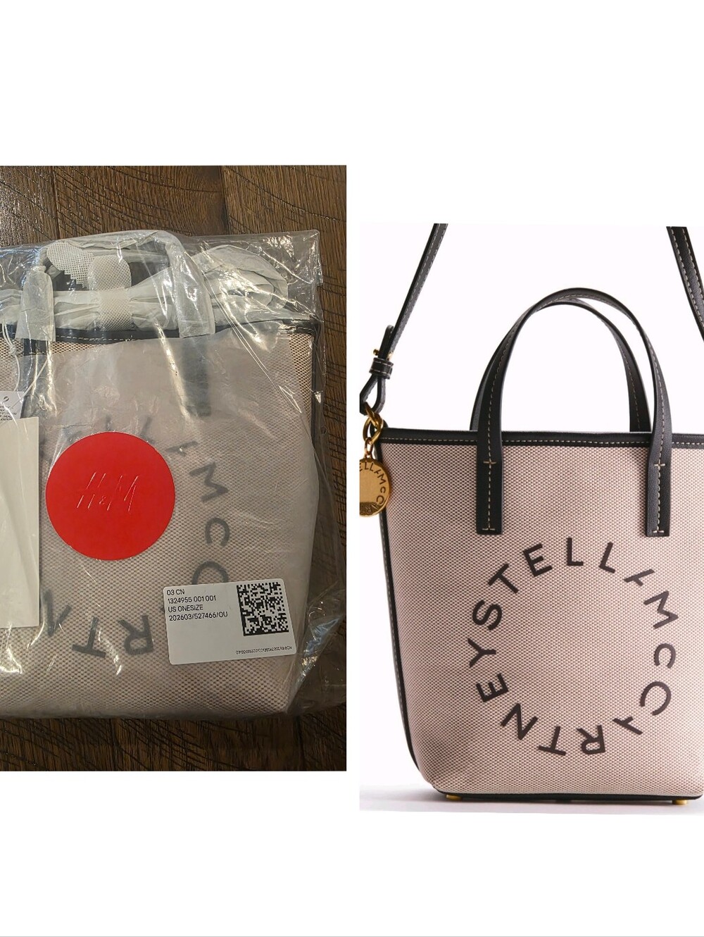 💥In HAND New Sealed Stella McCartney x H&M Small Coated Canvas Tote Bag